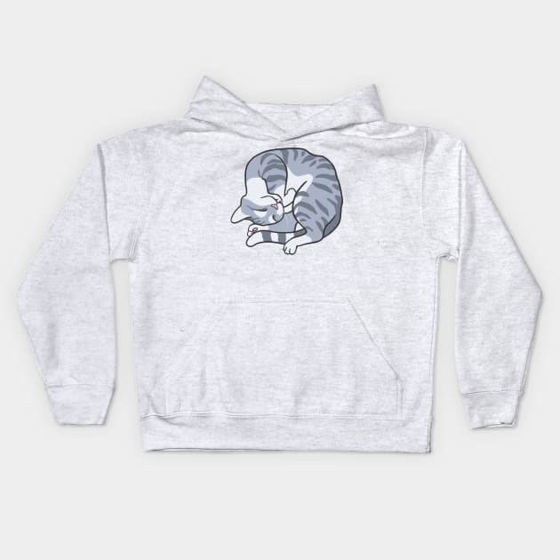 Graceful Gray Tabby Kids Hoodie by LivianPearl